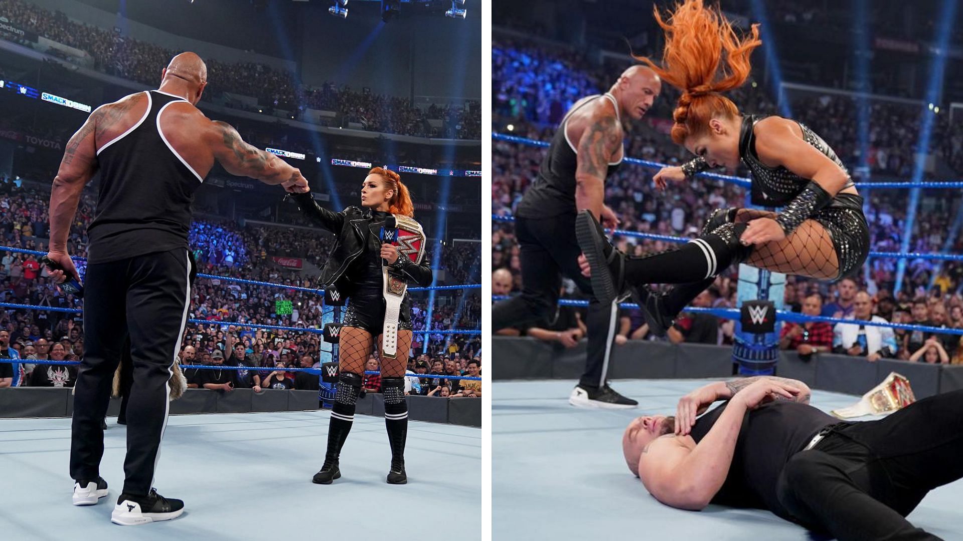 The Rock and Becky Lynch attacked Baron Corbin during the former's 2019 return